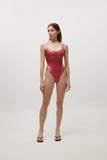 Margot Red Shiny Swimsuit