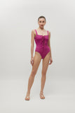 Lea Pink Shiny Rib Swimsuit