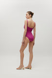 Lea Pink Shiny Rib Swimsuit