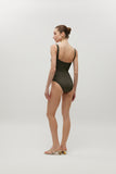 Lea Black Shiny Rib Swimsuit