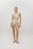 Lea Ecru Shiny Rib Swimsuit