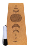 SEEKA YOGA – CORK SERIES – MOON YOGA AND PILATES MAT – 100% Cotton Carrying Bag Gift