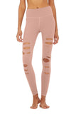 High-Waist Ripped Warrior Legging - Smokey Quartz 